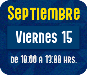 Viernes 15 septiembre de 10h a 13h